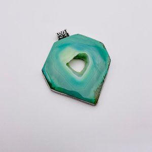 Qujing Lilu Green Druzy Agate Pendant